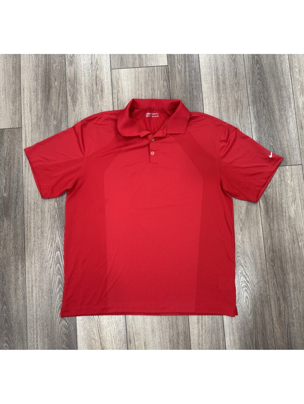 Nike Golf Dri Fit Polo Shirt Men's XL Red Poly Knit 3 Button Short Sleeve